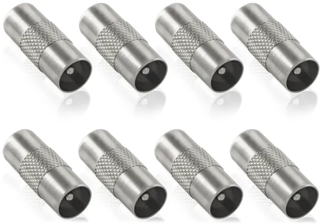 Poppstar SAT-Adapter IEC Stecker 8er-Set silbern
