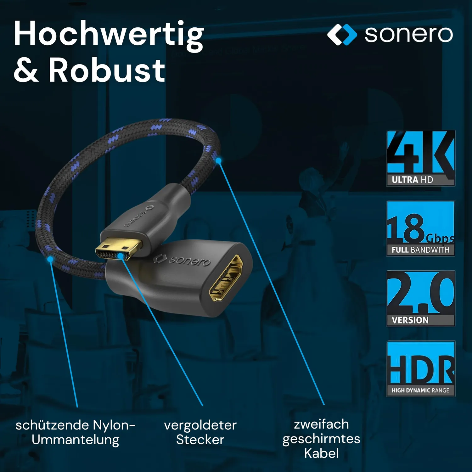 Sonero X-PHA021-0015 Mini-HDMI Adapter 0,15 m