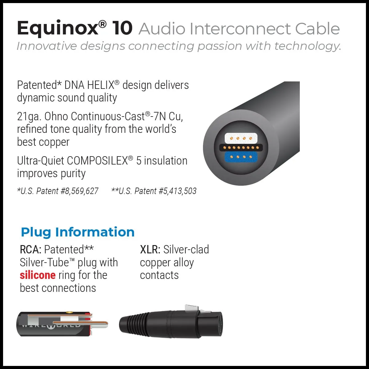 WireWorld Equinox 10 Cinch-Kabel 1,0 m Paar OCC-Kupfer