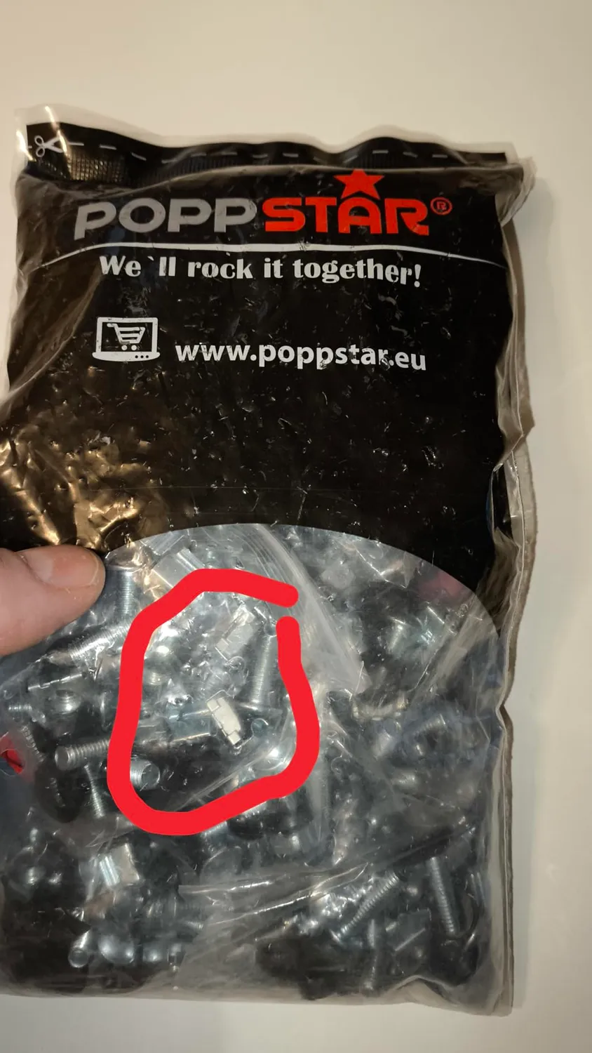 Poppstar M6x20 Rack-Schrauben Käfigmuttern 10 Stück