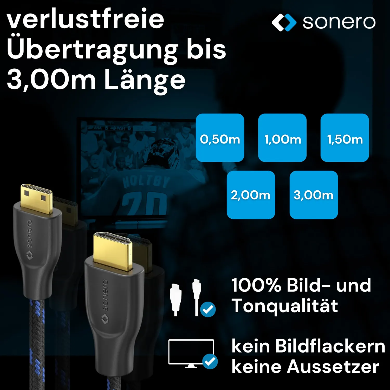 Sonero X-PHC021-010 Mini HDMI Kabel 1m schwarz 4K