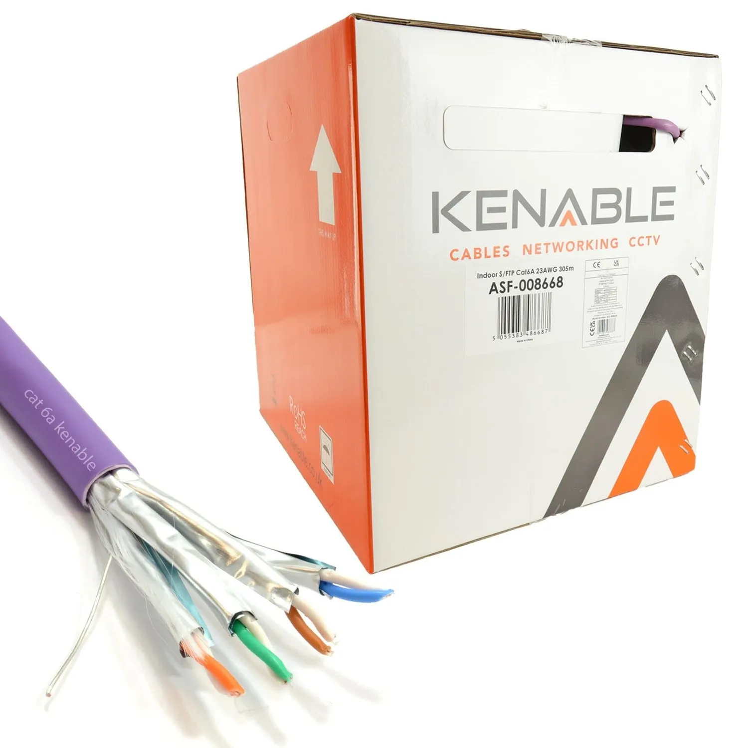 Kenable Cat6A S/FTP Netzwerkkabel 100m lila 10 Gbit