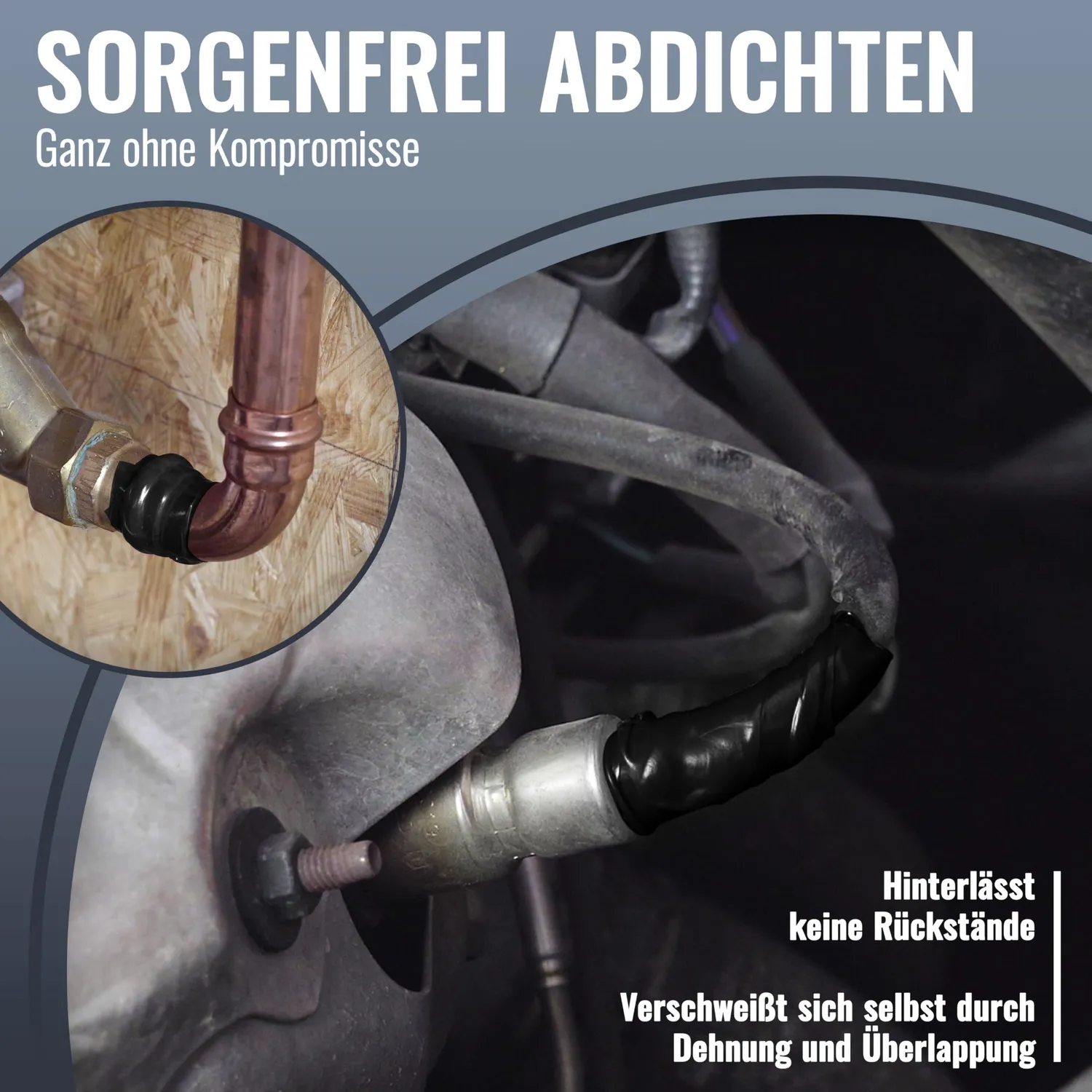 Poppstar Silikonband selbstverschweißend 3m schwarz