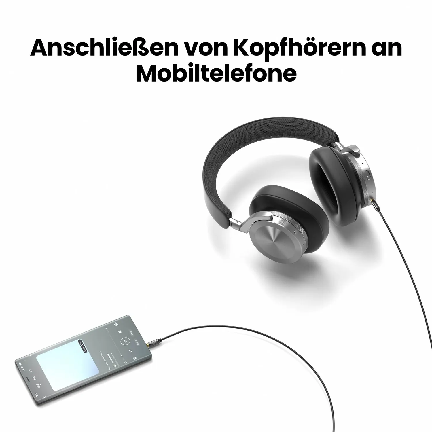 JAMEGA Aux Klinkenkabel 0,5m Schwarz Stereo 3,5mm