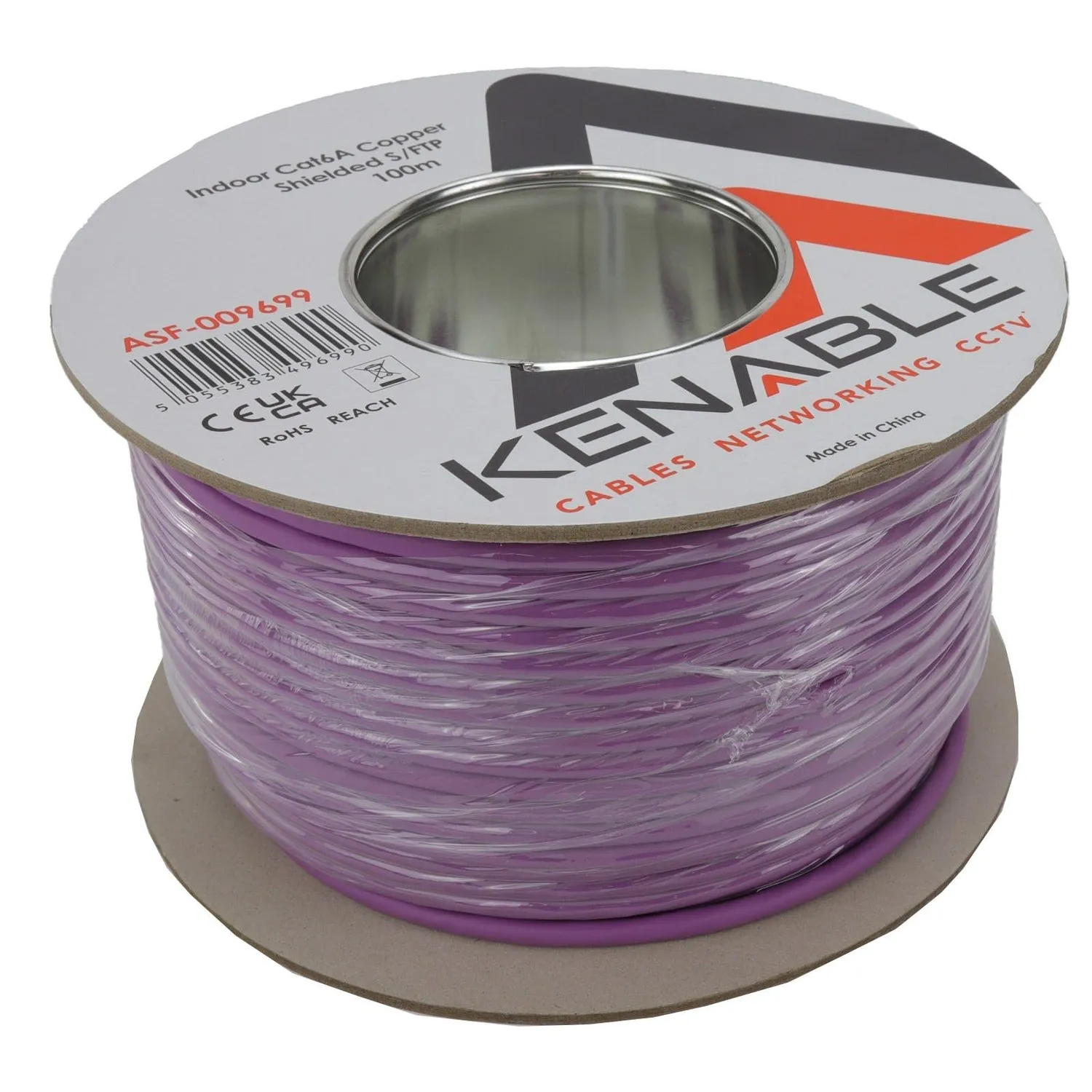Kenable Cat6A S/FTP Netzwerkkabel 100m lila 10 Gbit