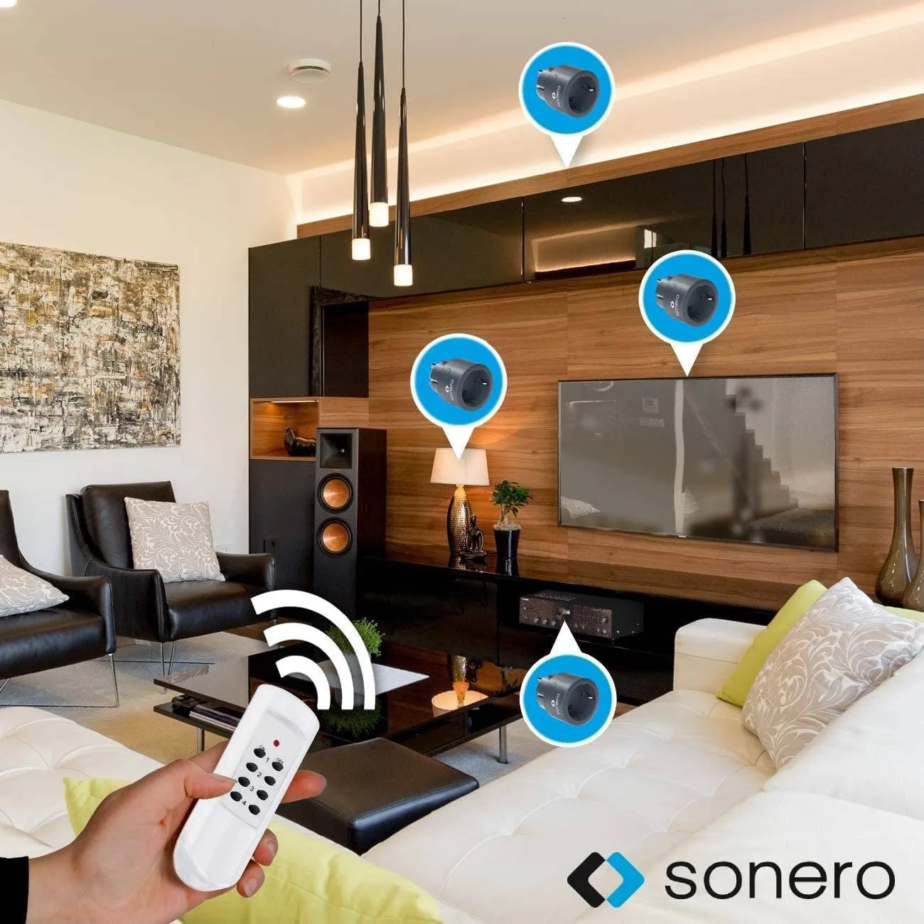 Sonero S-RCS113 Funksteckdosen Set 3+1 anthrazit 2300W