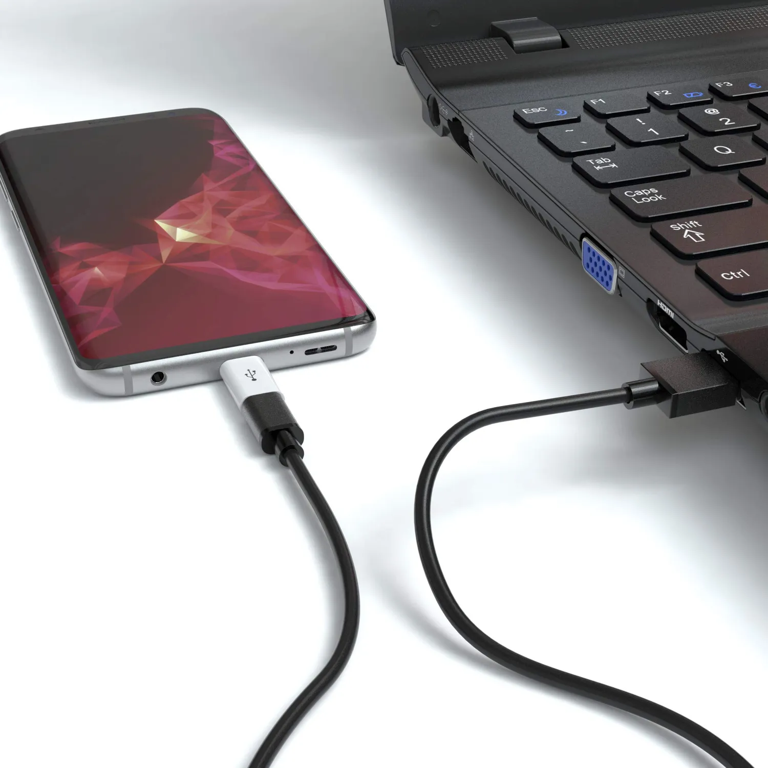JAMEGA Micro-USB auf USB-C Adapter Ladeadapter