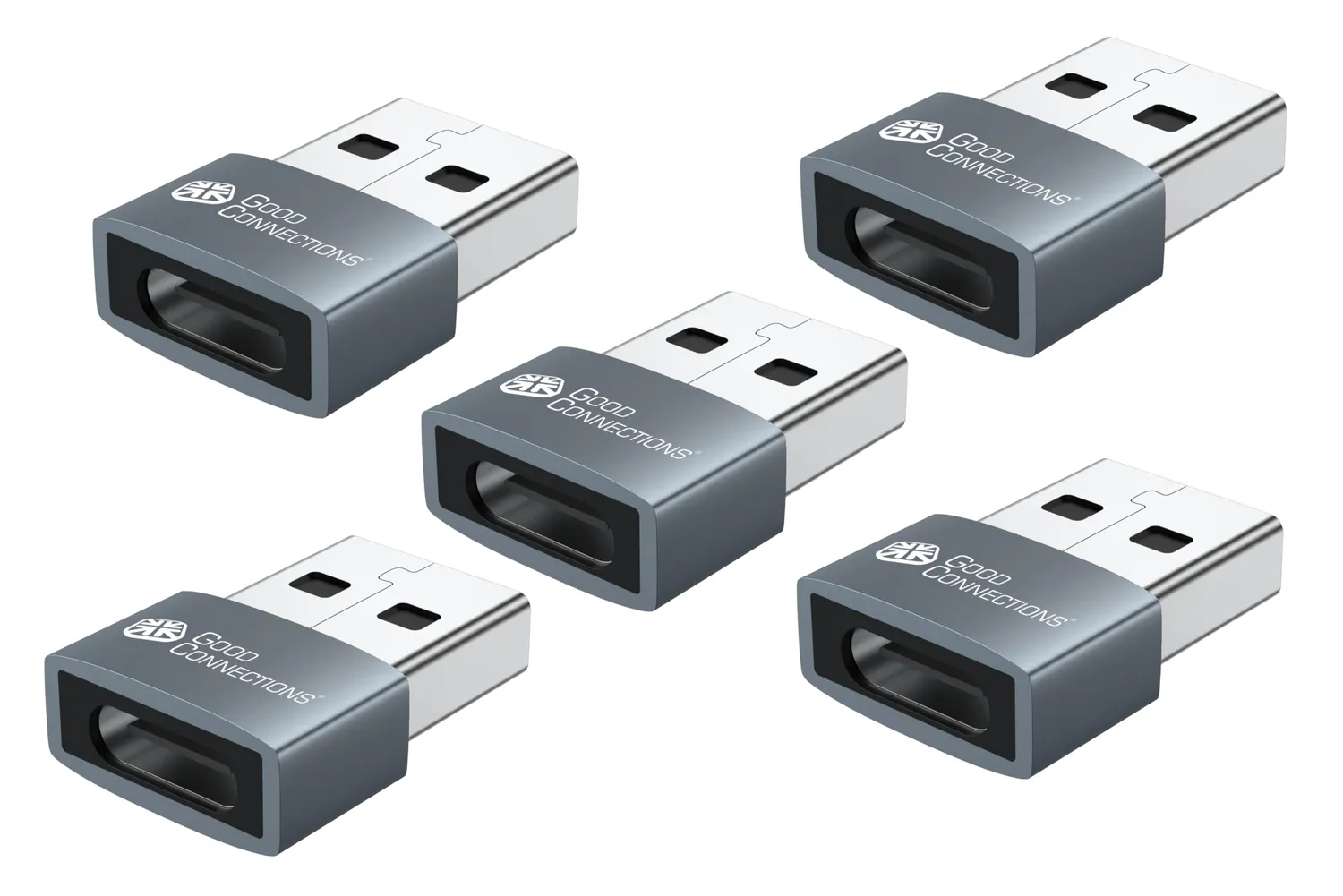 Good Connections USB-A auf USB-C Adapter 10er-Set grau
