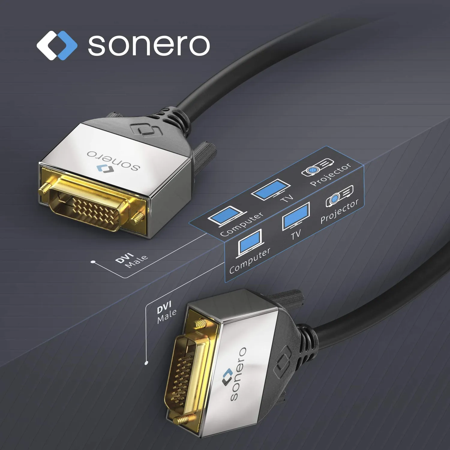 Sonero Premium S-DC500-015 DVI-Kabel 1,5 m schwarz Dual-Link
