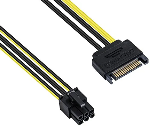 Poppstar SATA auf PCIe Stromkabel 6-polig 20 cm