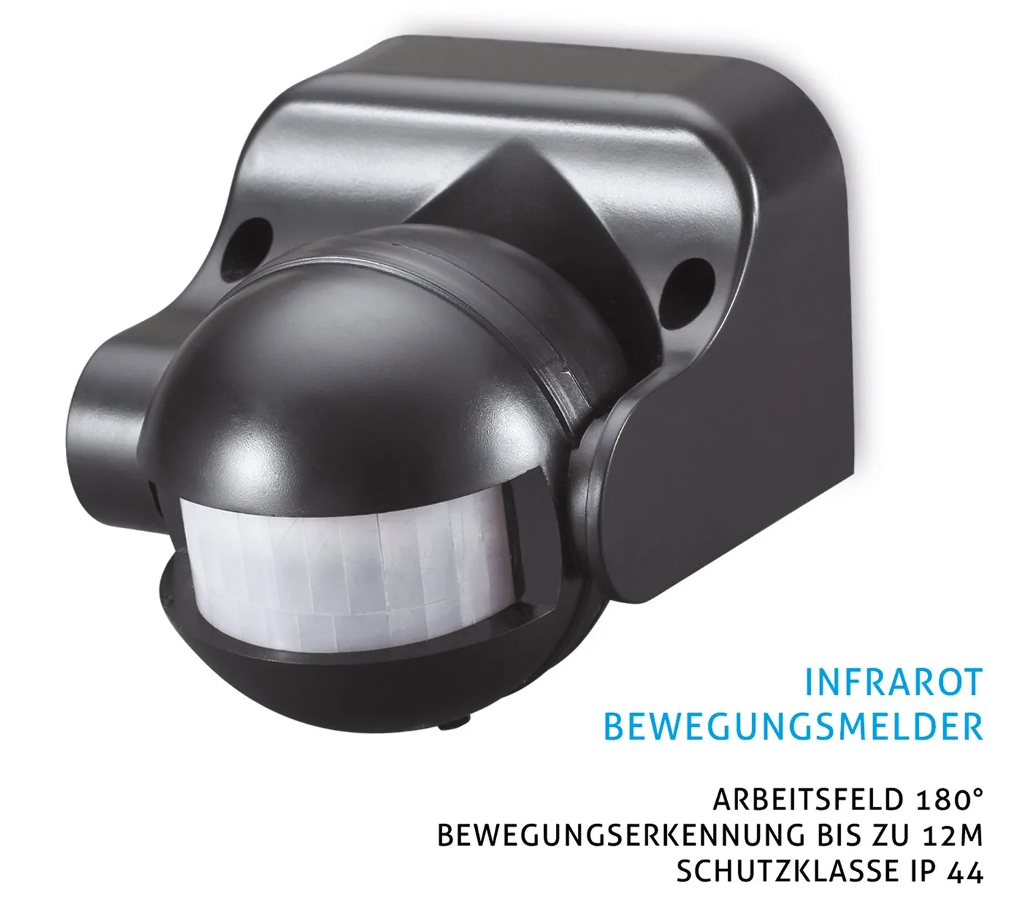 Sonero IMS041 Bewegungsmelder schwarz IP44 180° 12m