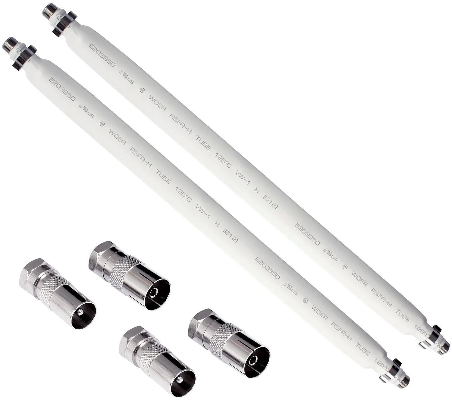 Poppstar SAT Fensterdurchführung 31,5cm 2er-Pack weiß flach