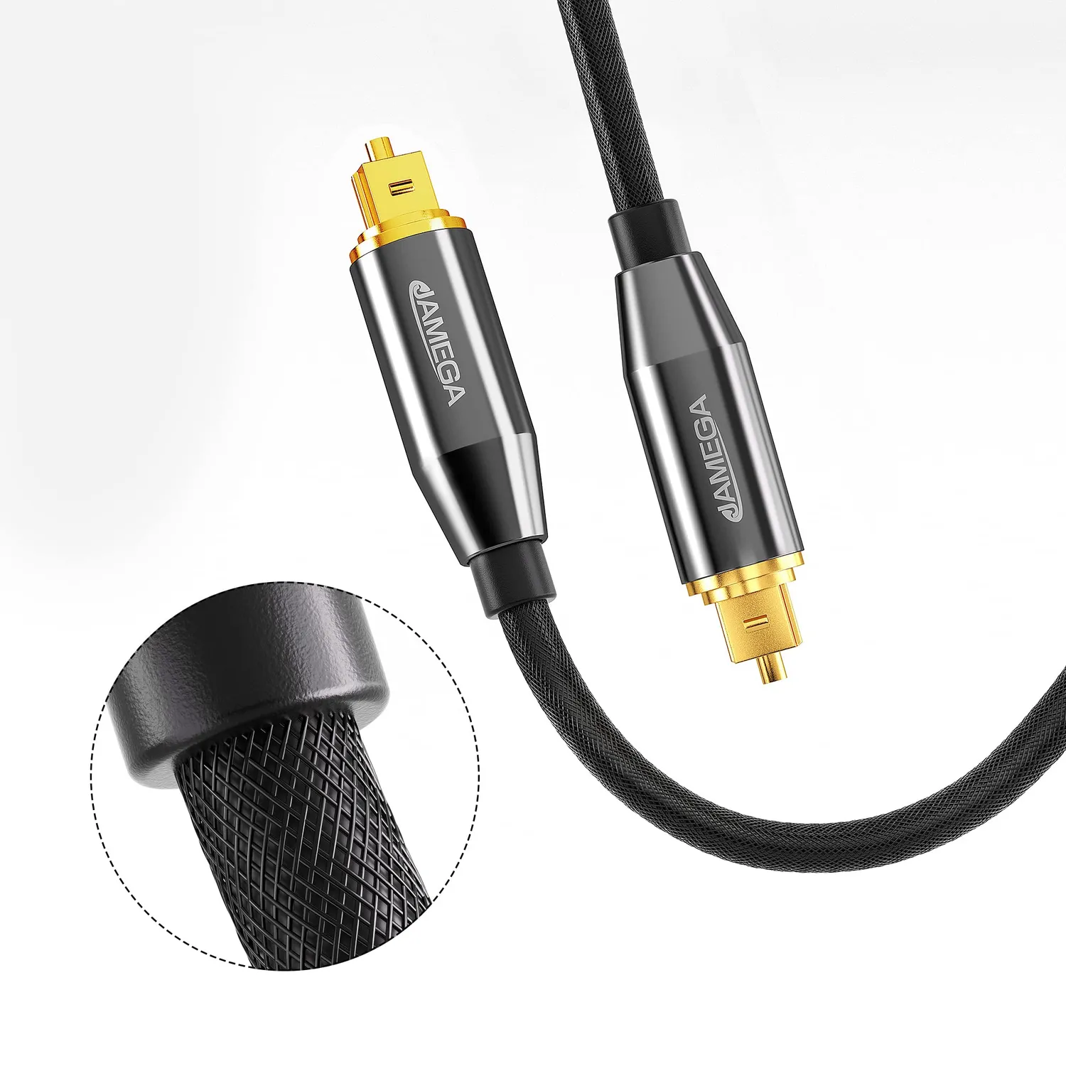 JAMEGA Toslink Optisches Kabel 3 m Nylon Soundbar