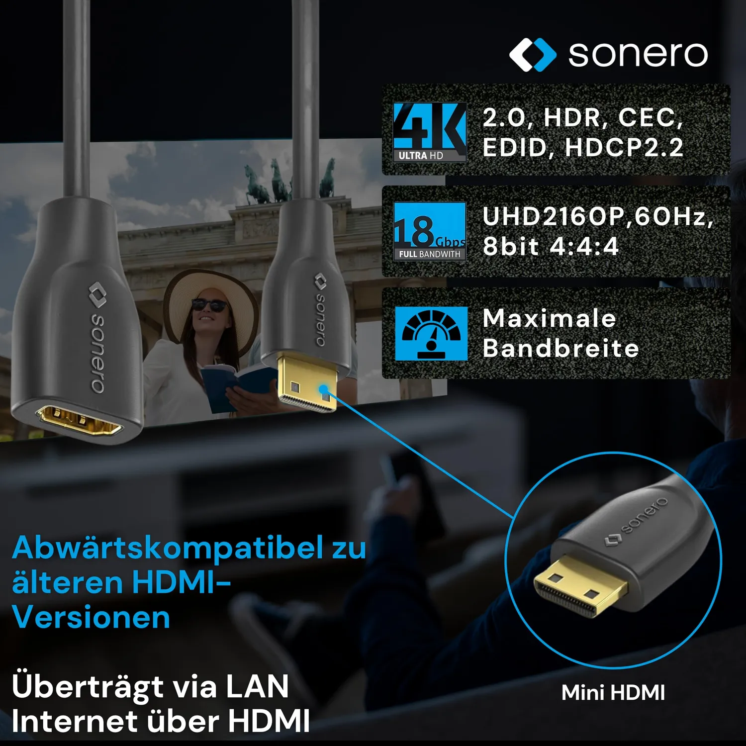 Sonero X-PHA020-0015 HDMI Adapter 0,15 m Mini HDMI C