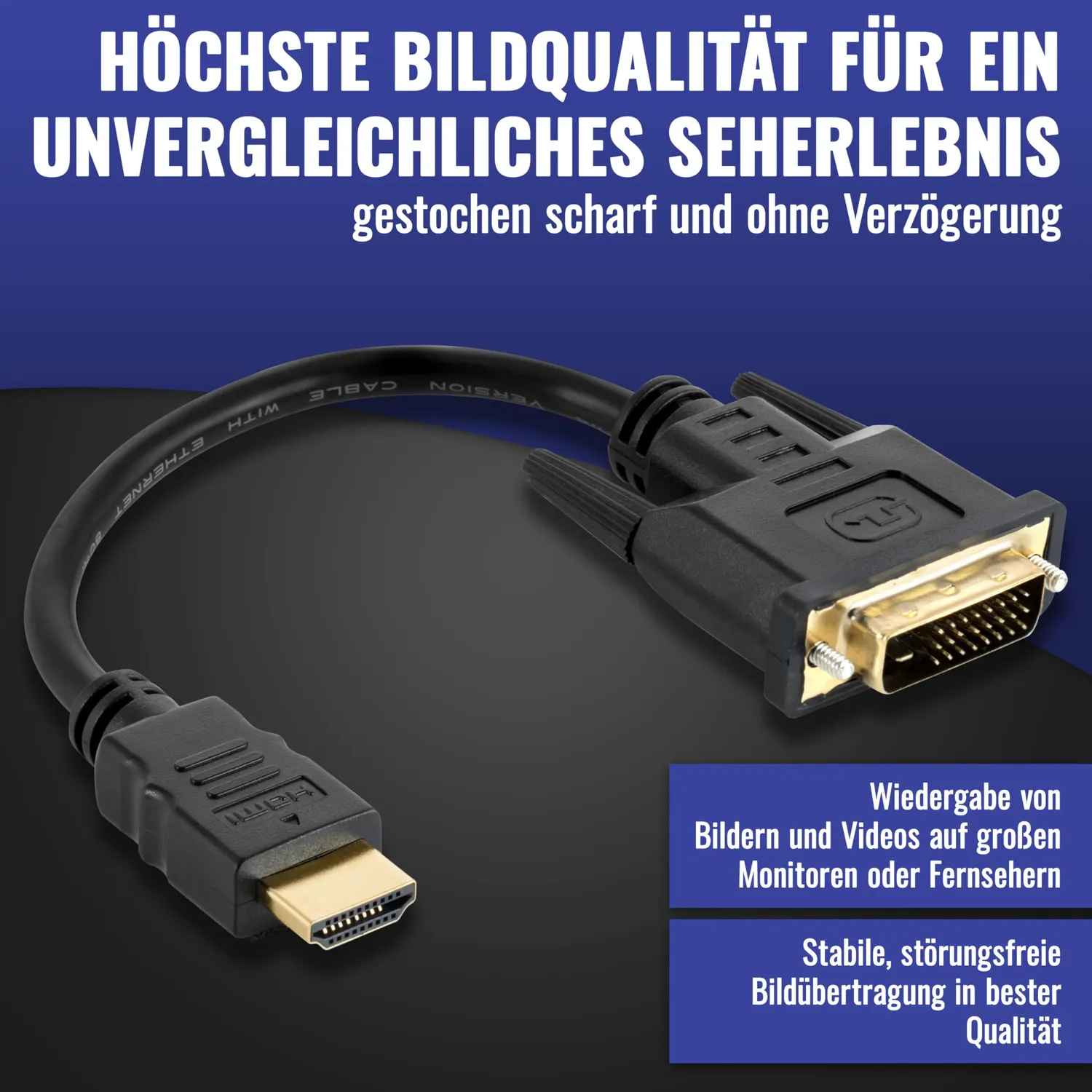 Poppstar HDMI-DVI Adapter DVI-Buchse 12 cm