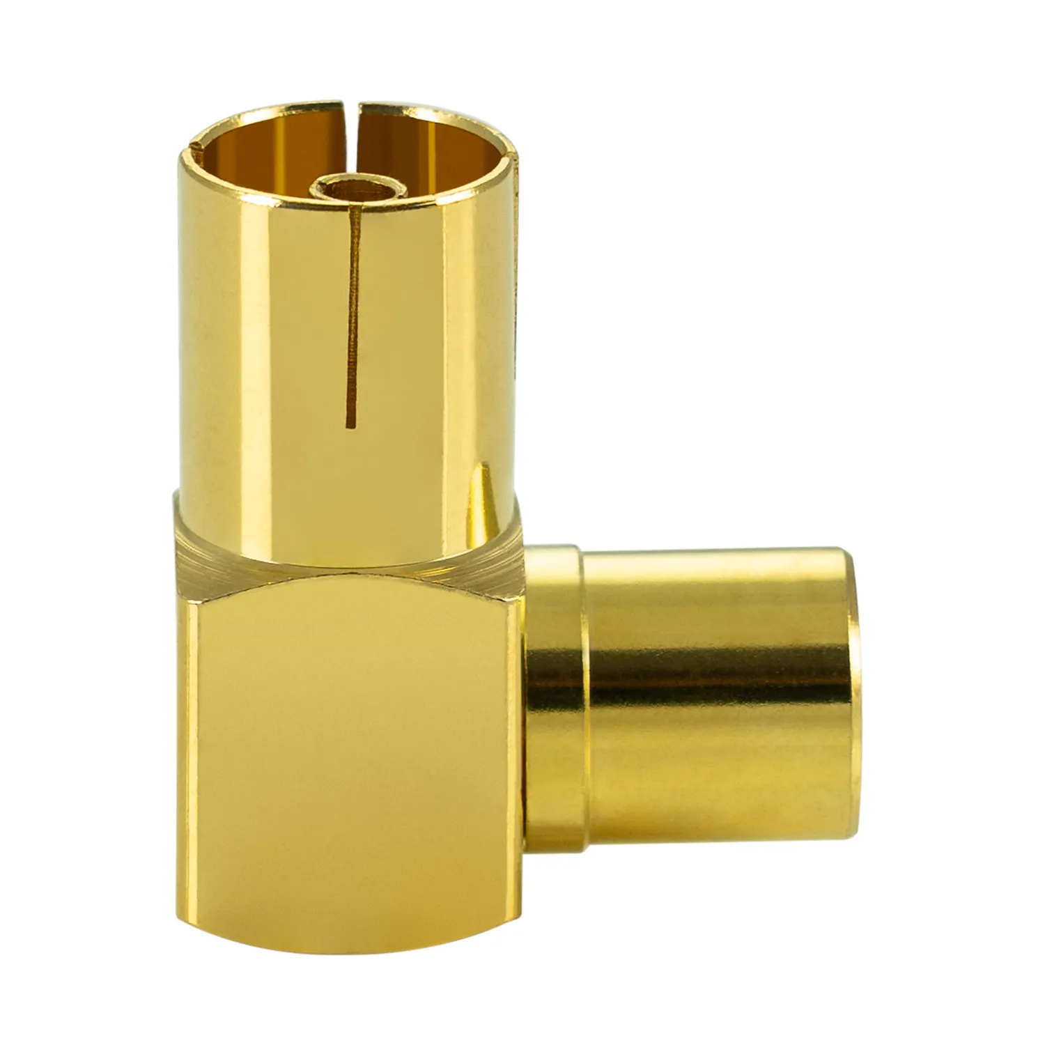 Poppstar Antennen Winkeladapter 90° IEC Stecker Buchse 4x vergoldet