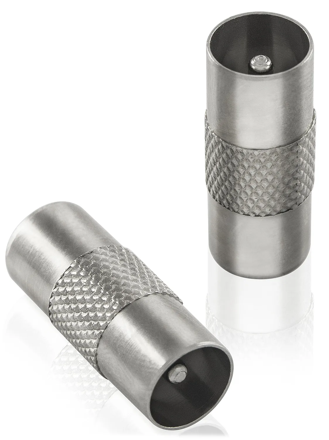 Poppstar SAT-Adapter IEC Stecker 8er-Set silbern