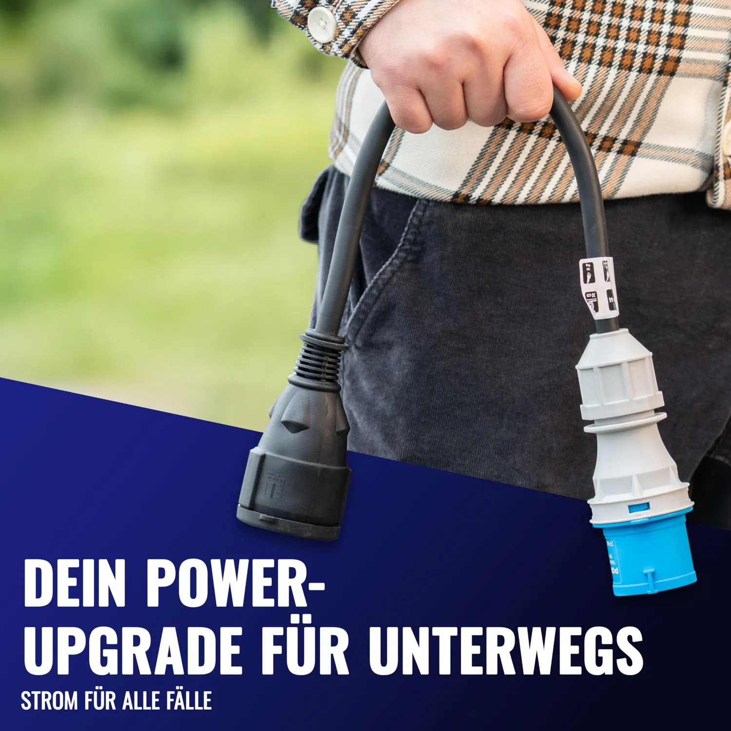 Poppstar CEE Adapter 30cm IP44 Schuko auf CEE