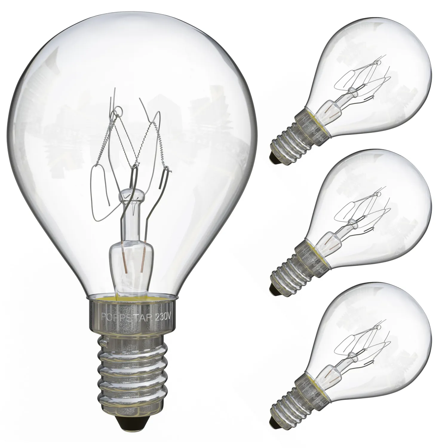 Poppstar Backofenlampe E14 40W 300°C 2er-Pack warmweiß