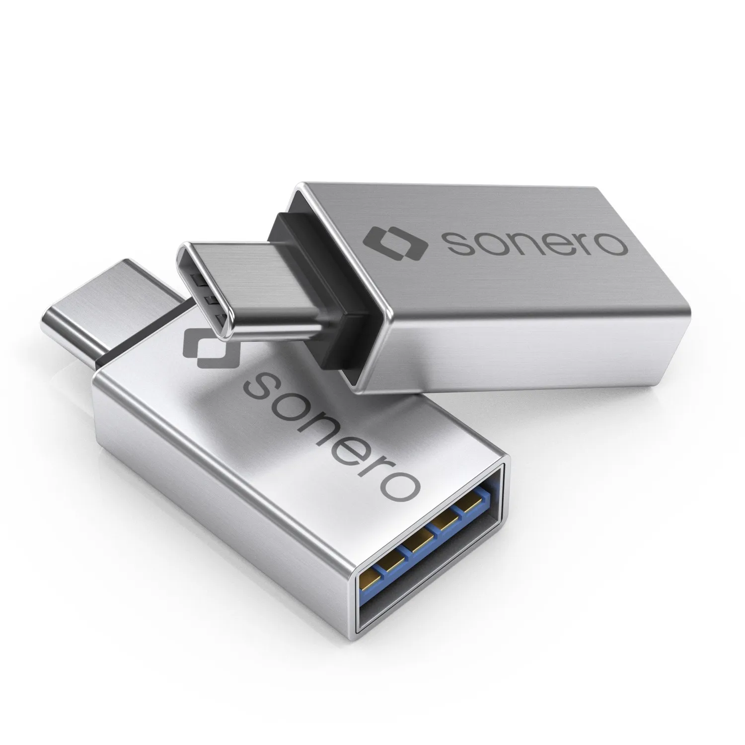 Sonero USB-C auf USB-A Adapter Alu silber OTG