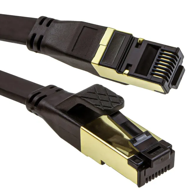 kenable CAT8 Flachkabel 3m schwarz 40Gbps