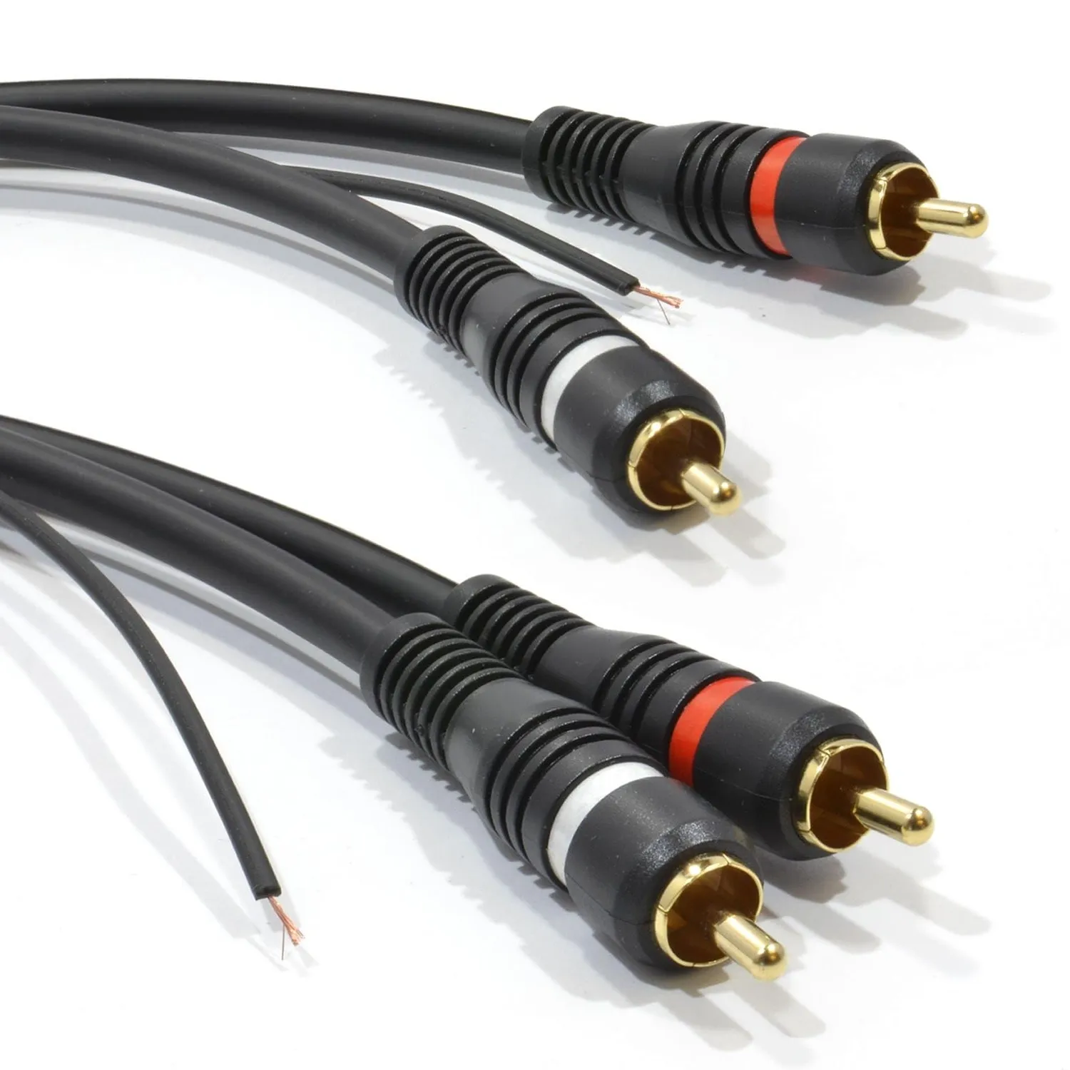 Kenable Twin Cinch-Kabel 3 m schwarz mit Massekabel