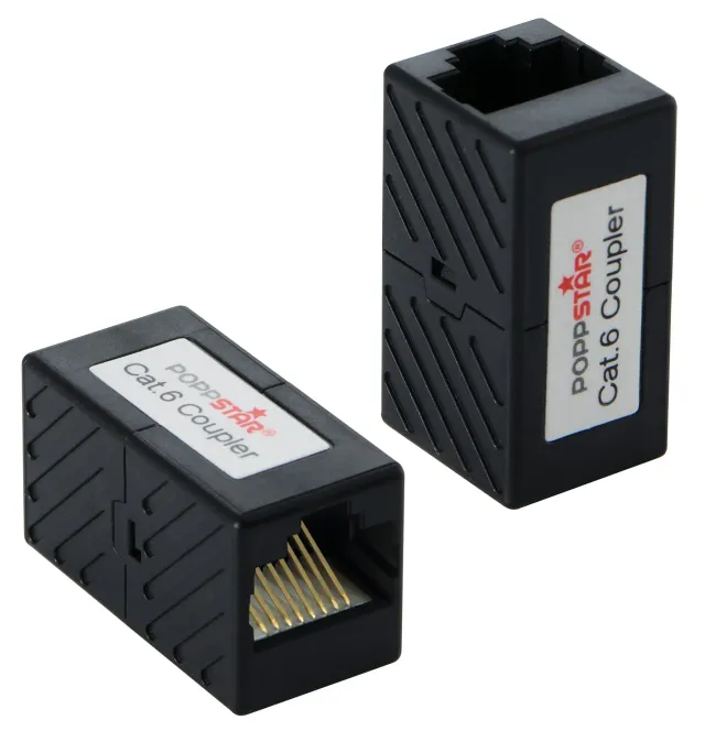 Poppstar RJ45 Kupplung Cat6 geschirmt 2 Stück