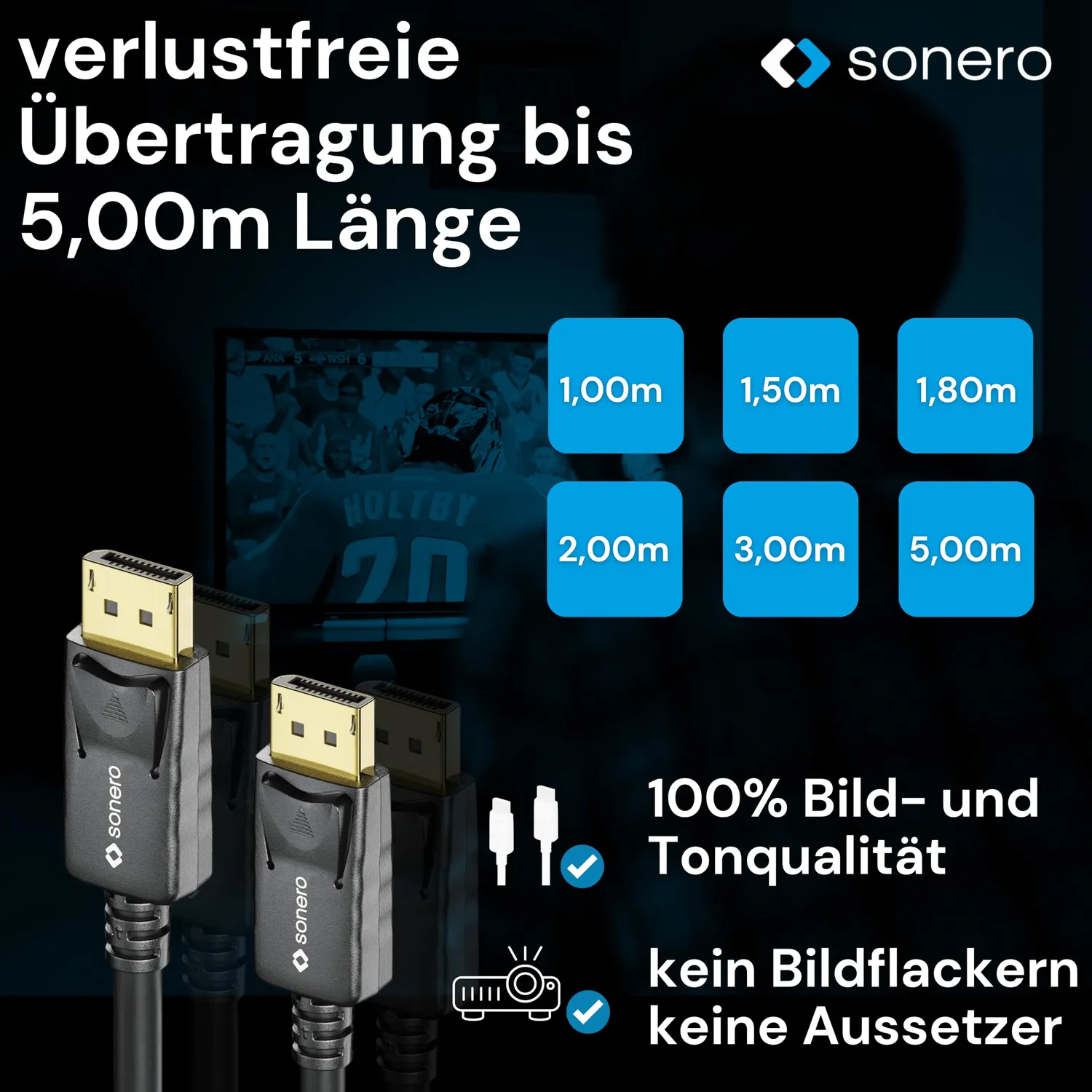 Sonero DisplayPort 1.4 Kabel 1,5 m 8K 60 Hz