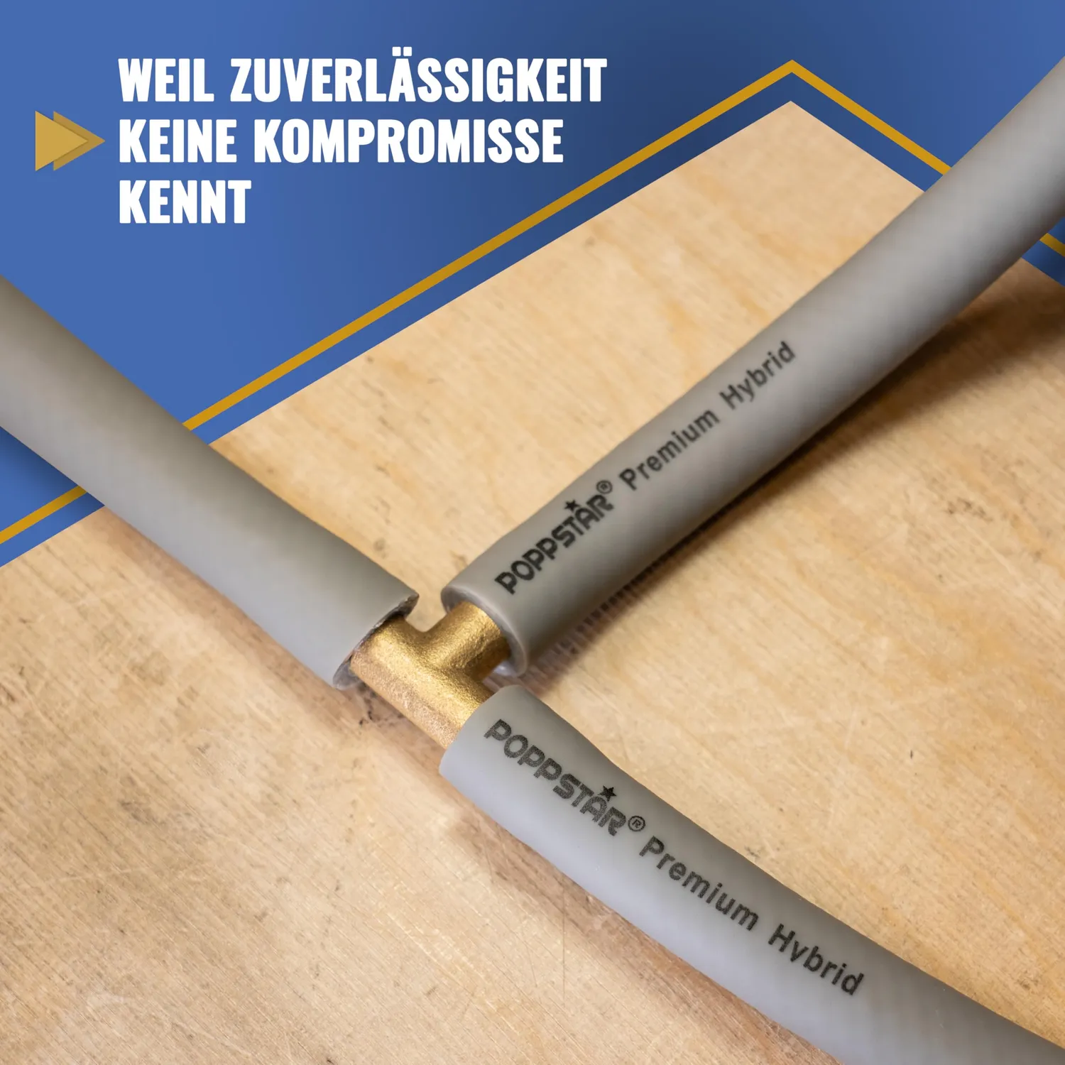 Poppstar T-Stück Schlauchverbinder 12mm 2er Messing