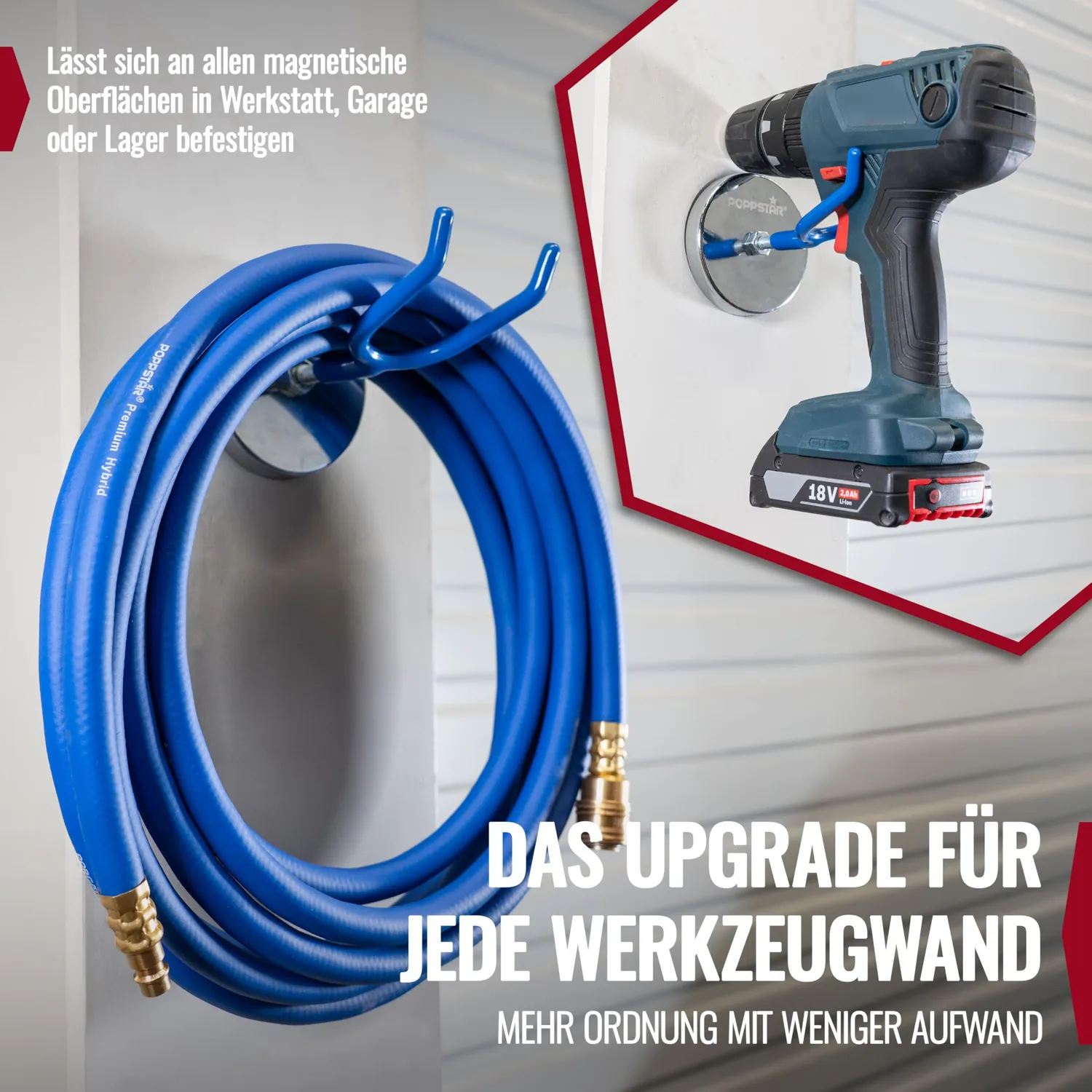 Poppstar Werkzeughalter magnetisch 4,5kg Blau