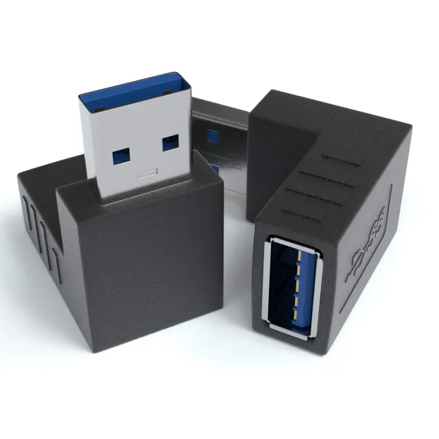 JAMEGA USB 3.0 Winkeladapter 270° 2er Pack schwarz