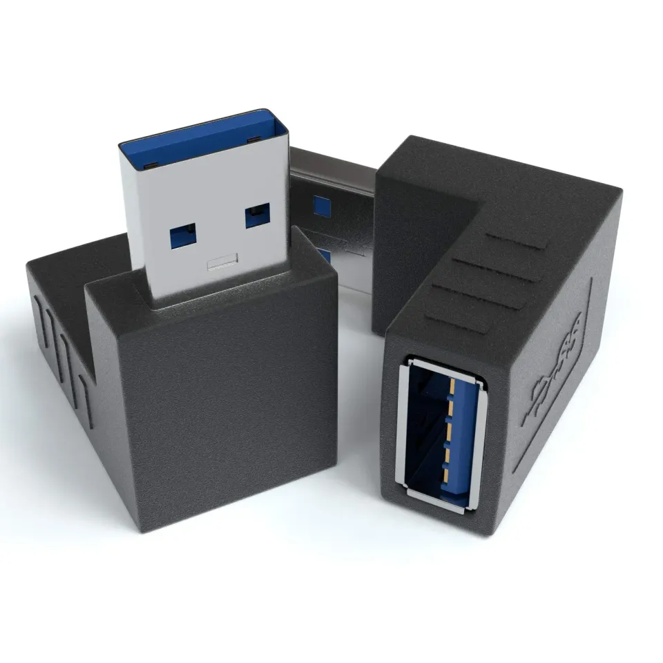 JAMEGA USB 3.0 Winkeladapter 270° 2er Pack schwarz
