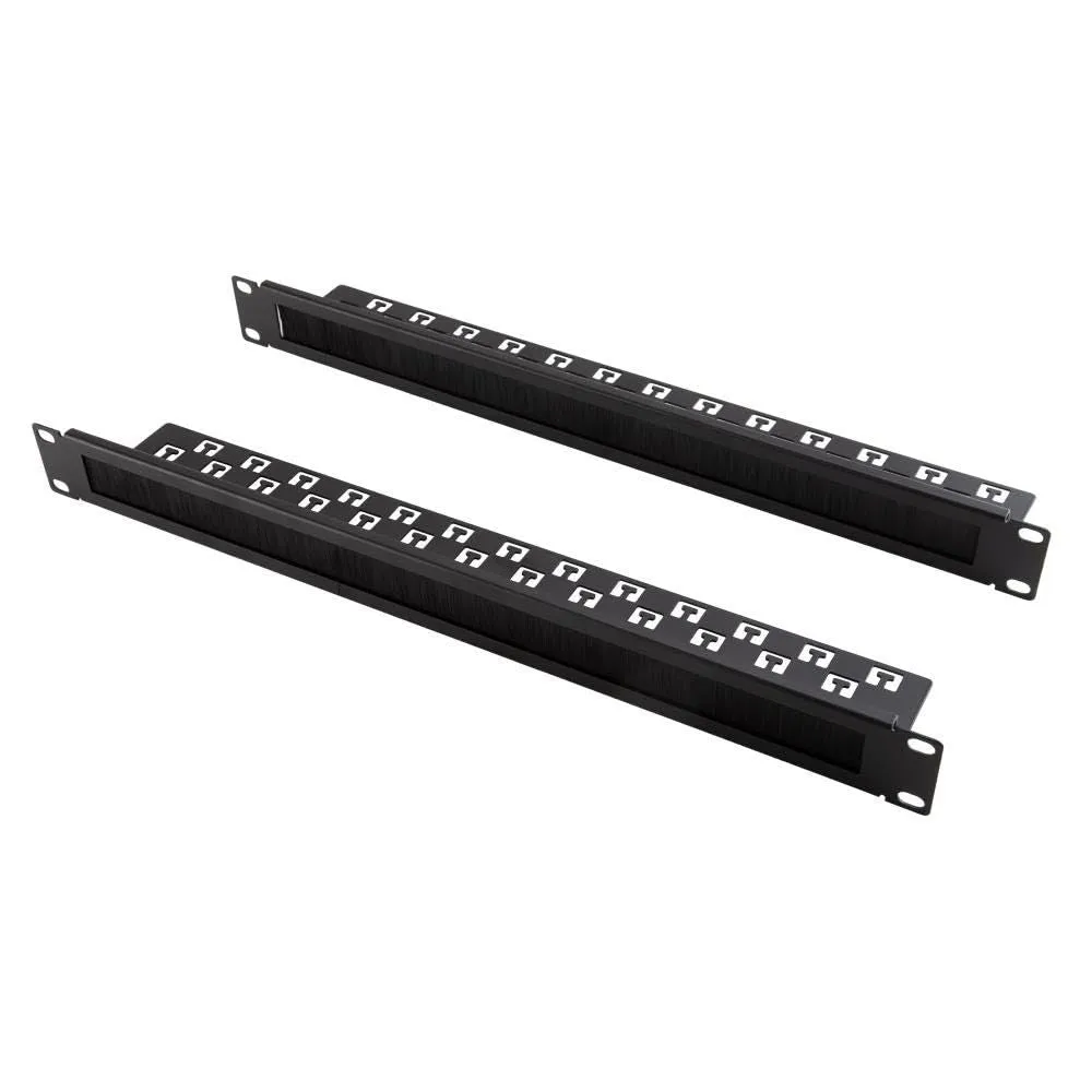 Kenable Bürstenpanel 1U 19 Zoll Kabelmanagement schwarz