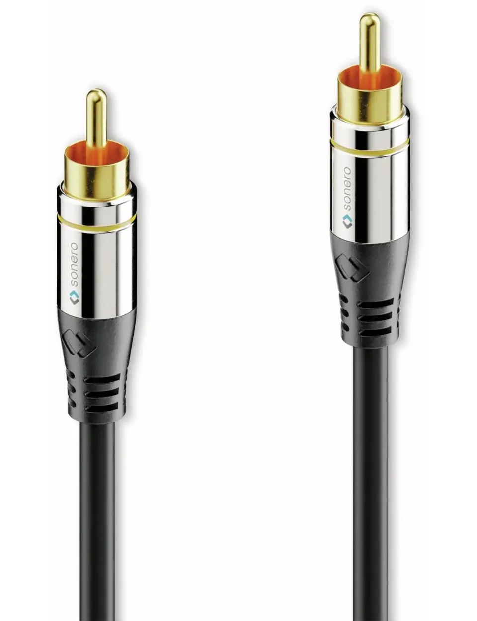 Sonero Premium Cinch Kabel 1m schwarz vergoldet