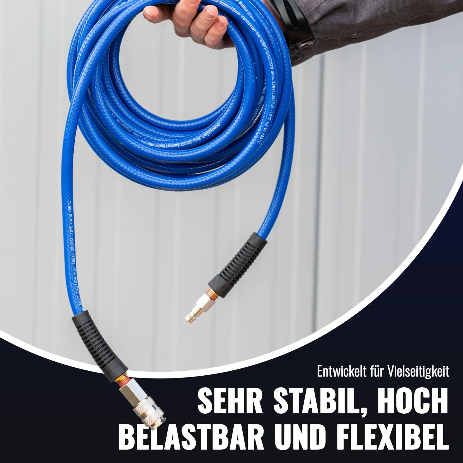 Poppstar PVC Druckluftschlauch 15m 6/12mm 20 bar