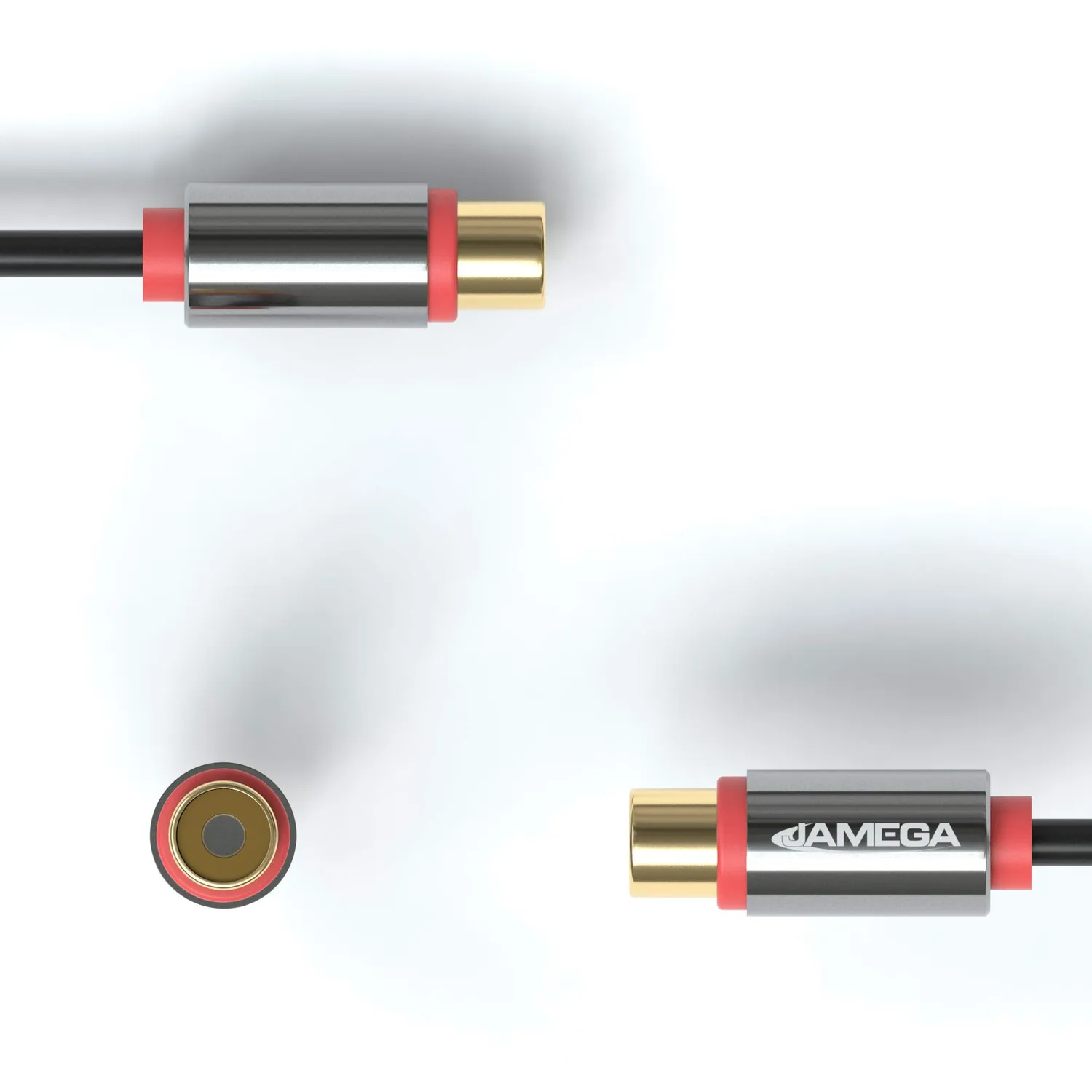 JAMEGA 3,5mm auf Cinch Adapter vergoldet Metall AUX-RCA