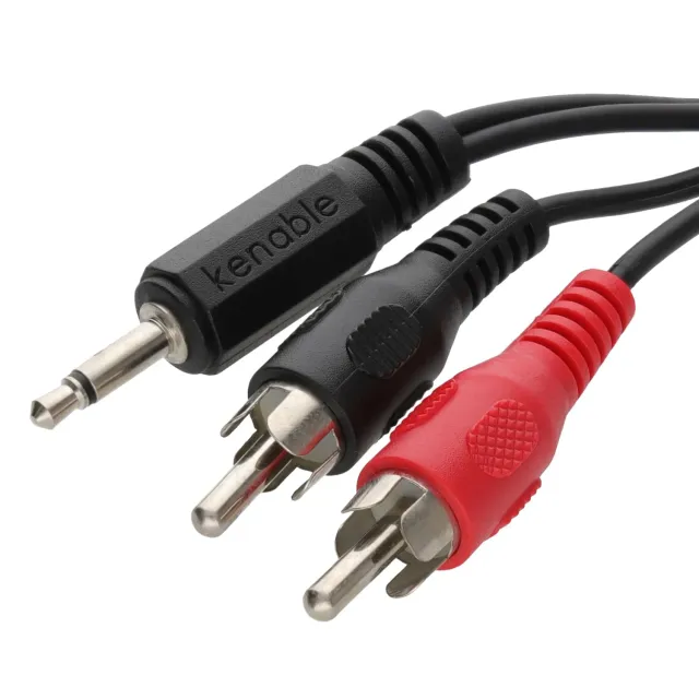 Kenable 3,5mm Mono-Klinke auf 2x Cinch Kabel 1m