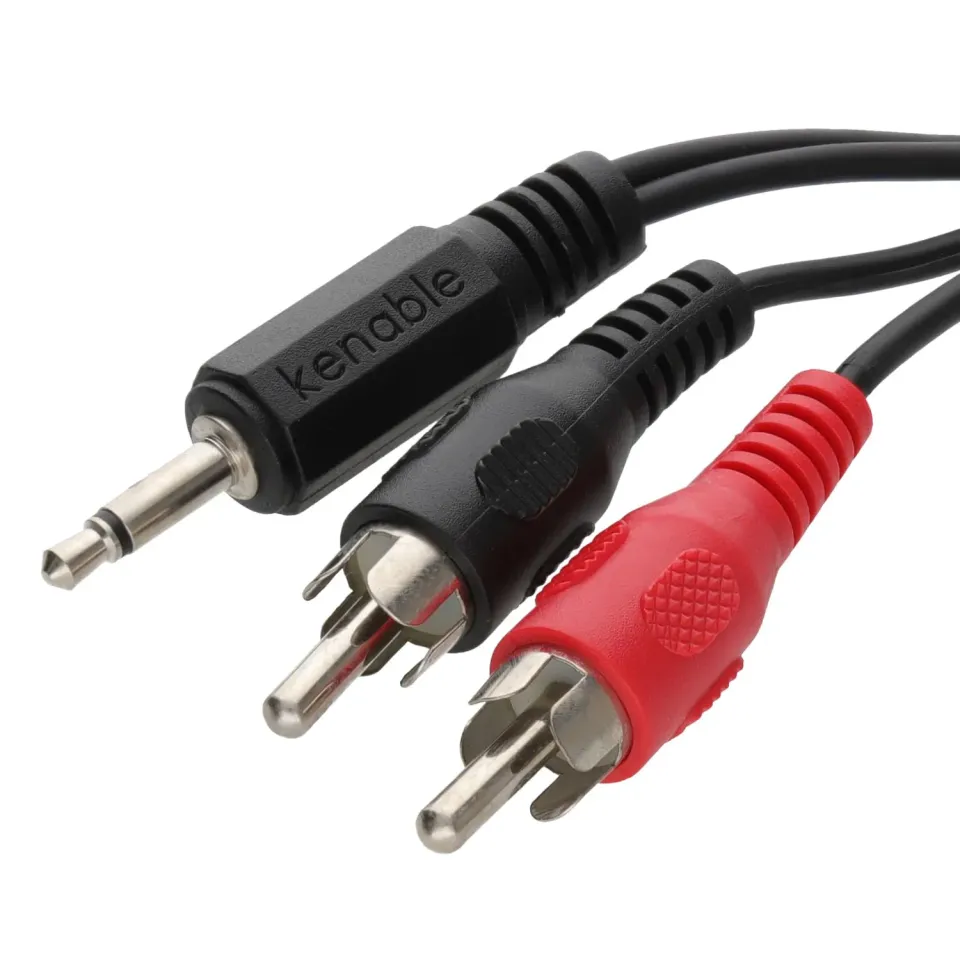 Kenable 3,5mm Mono-Klinke auf 2x Cinch Kabel 1m