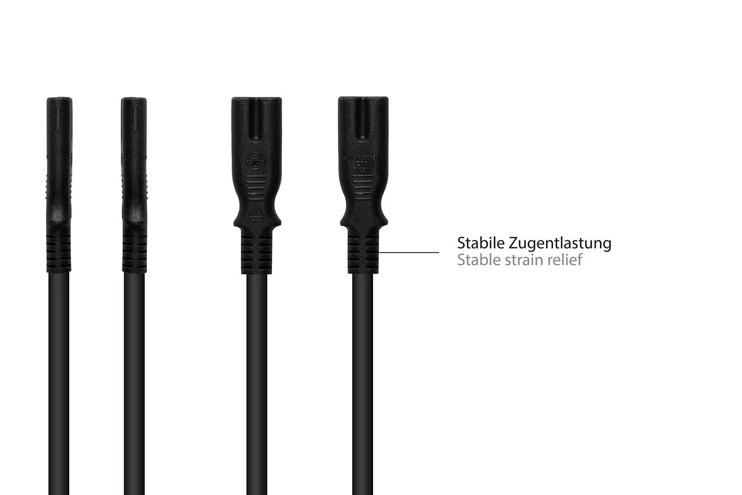 Good Connections Euro Netzkabel C7 0,5 m Schwarz 2,5A