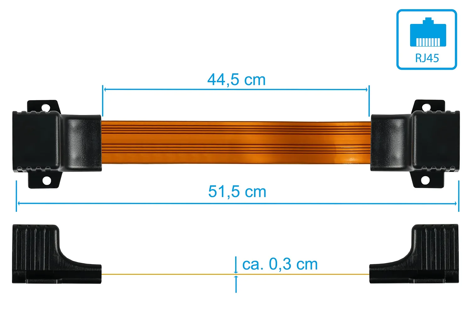 Good Connections RJ45 Fensterdurchführung 51 cm transparent