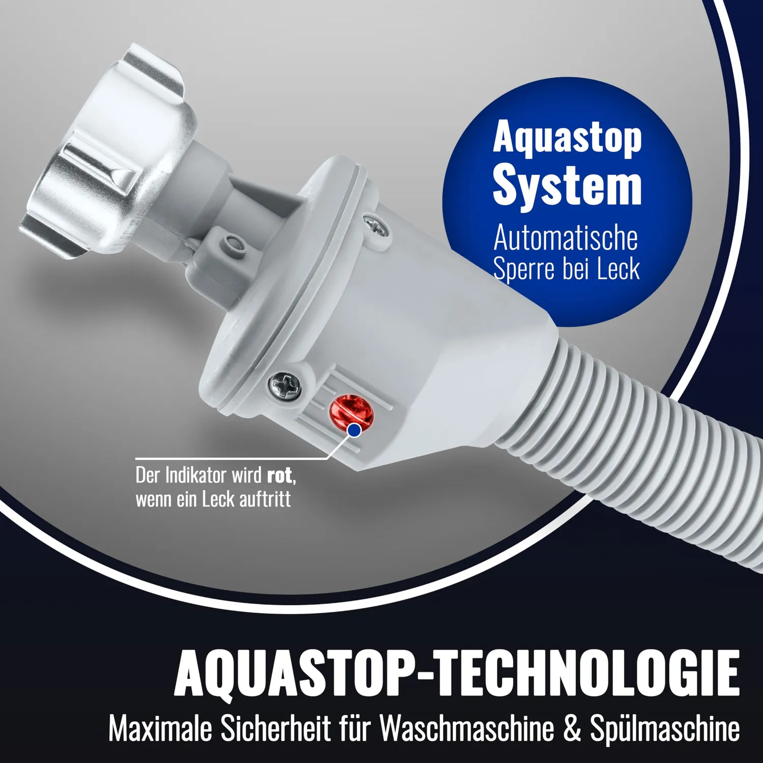 Poppstar Aquastop-Schlauch 1,5 m 3/4 Zoll Waschmaschine