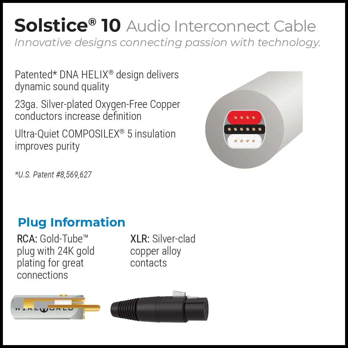 WireWorld Solstice 10 Cinchkabel 1,0m Paar versilbert