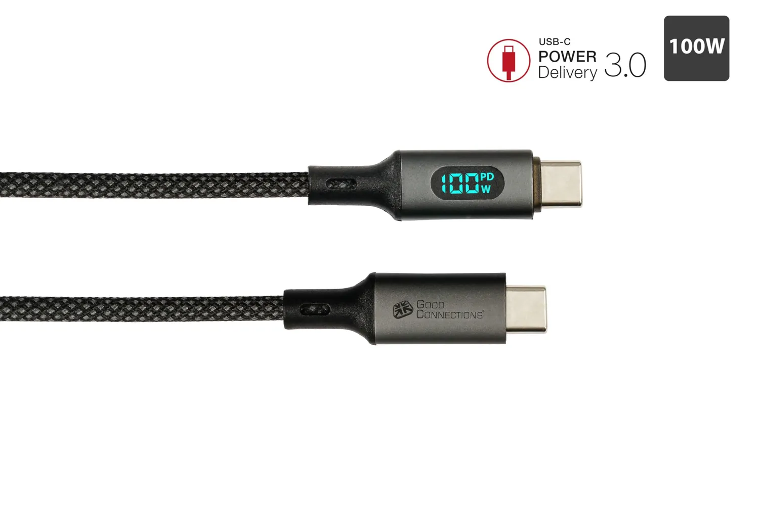Good Connections USB-C Kabel 100W Display 1m schwarz