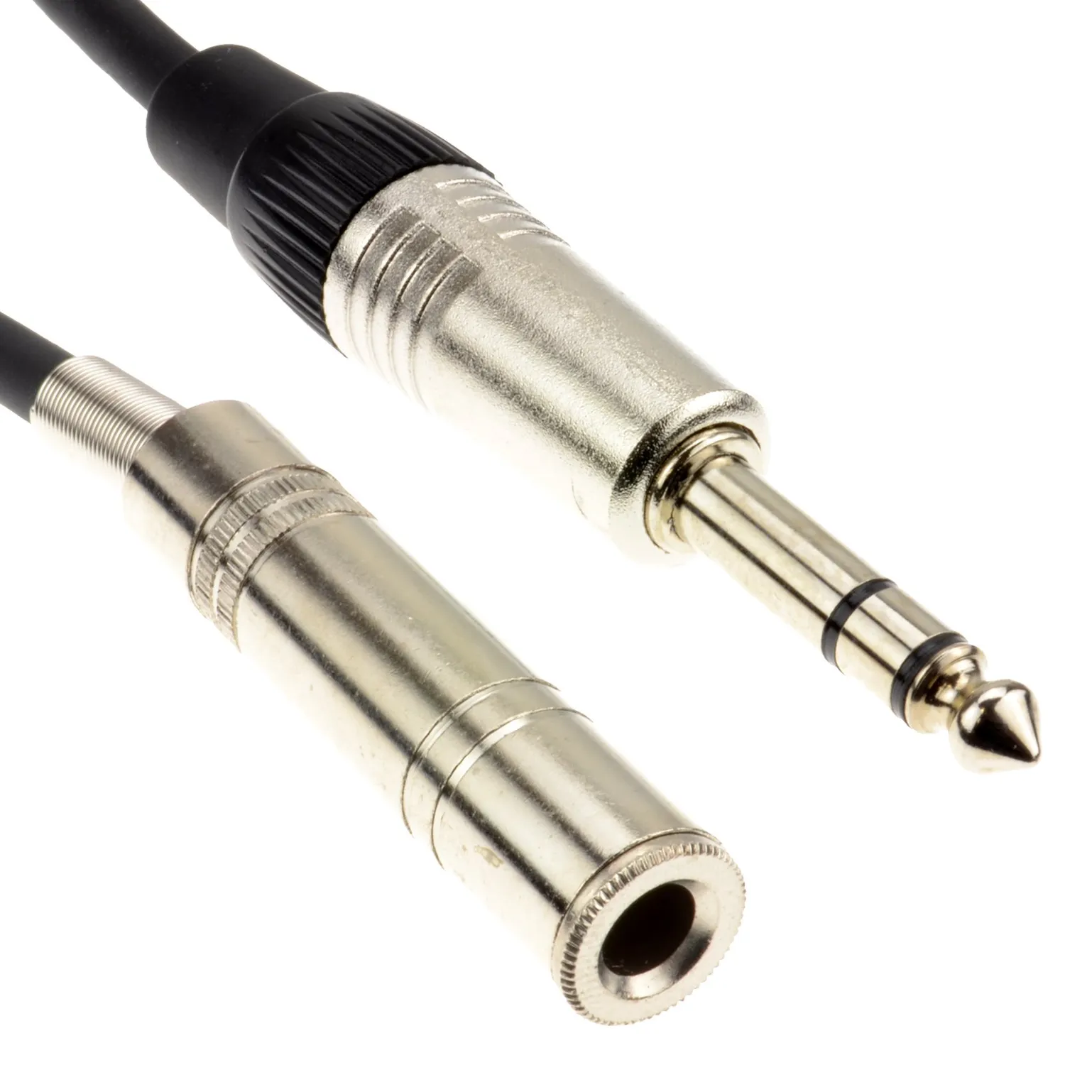 Kenable 6,35mm Klinke Verlängerung Stereo TRS 5m schwarz