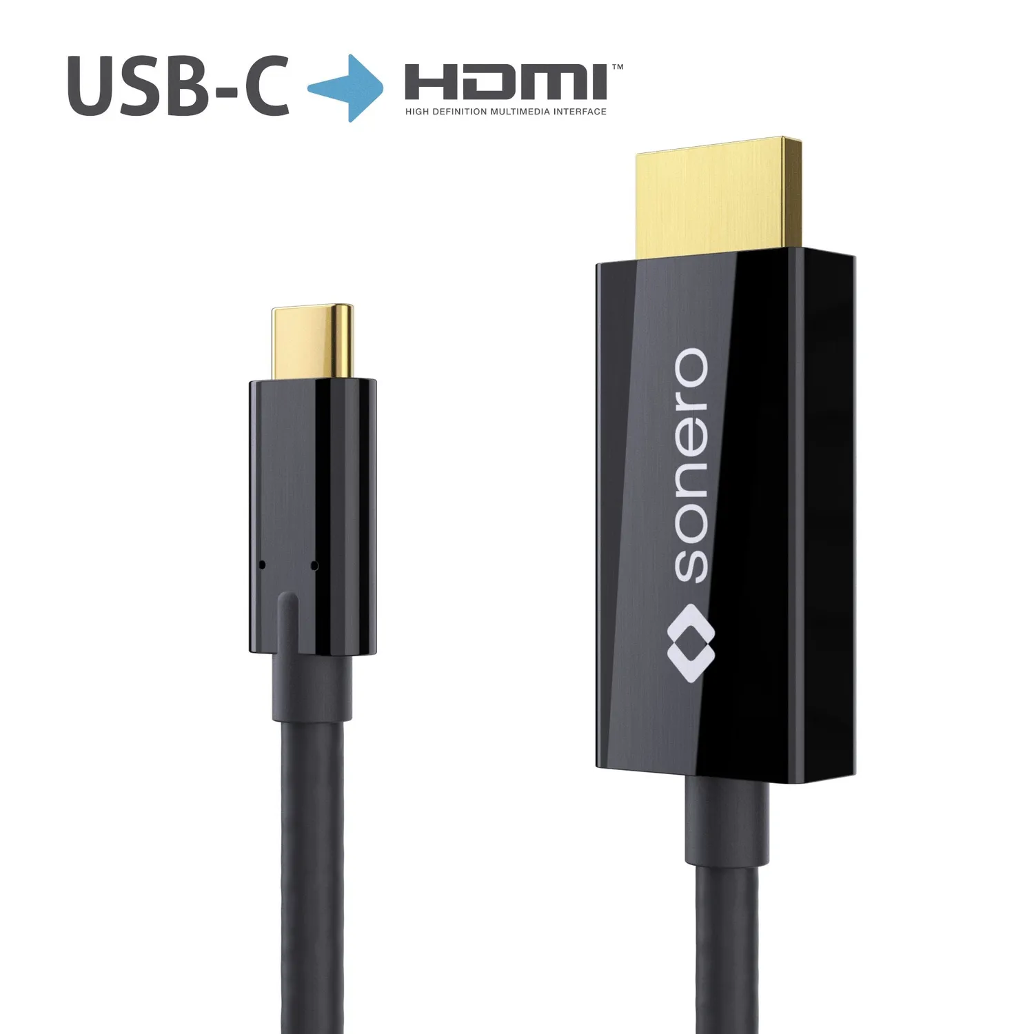 Sonero UCC020-020 USB-C DisplayPort Kabel 2,0m schwarz 4K@60Hz