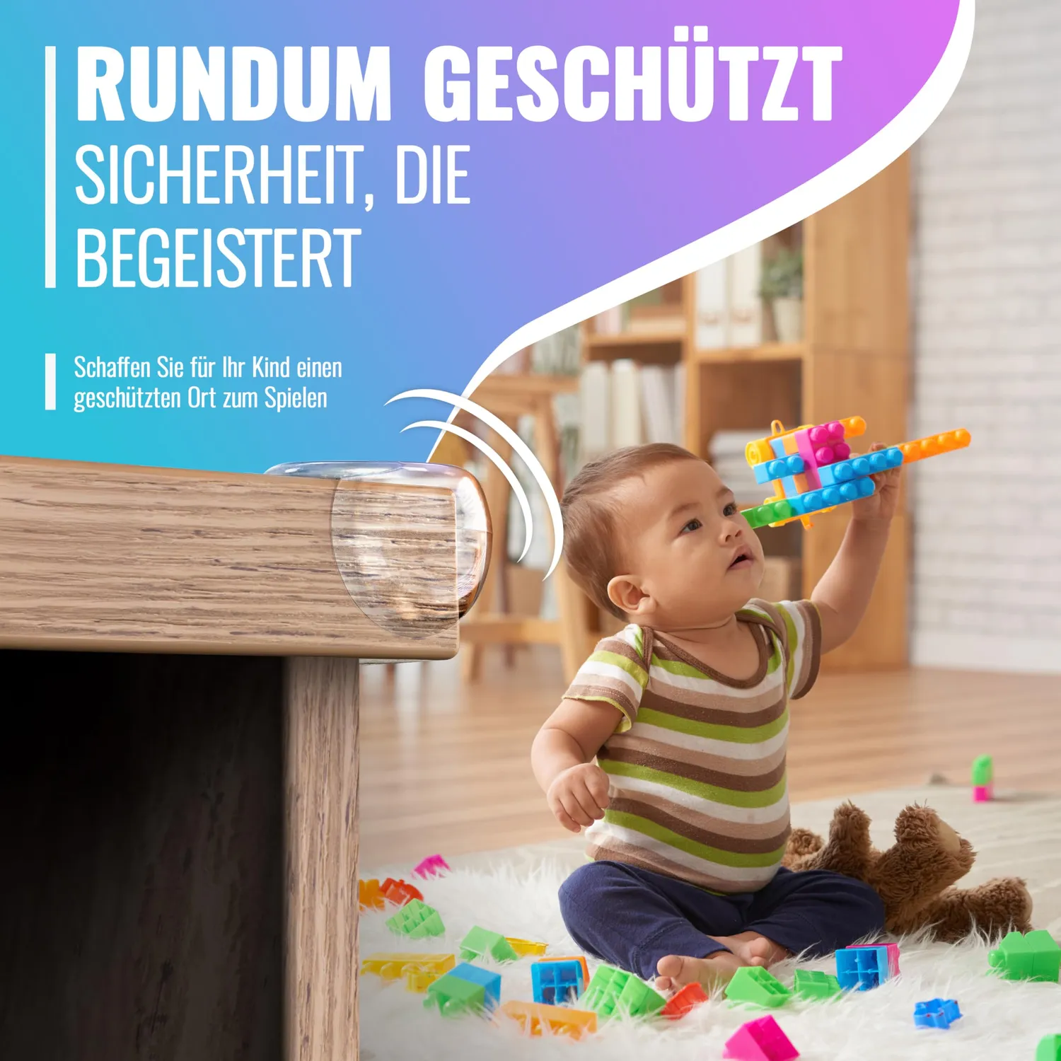 Poppstar Eckenschutz Baby transparent 30 Stück selbstklebend
