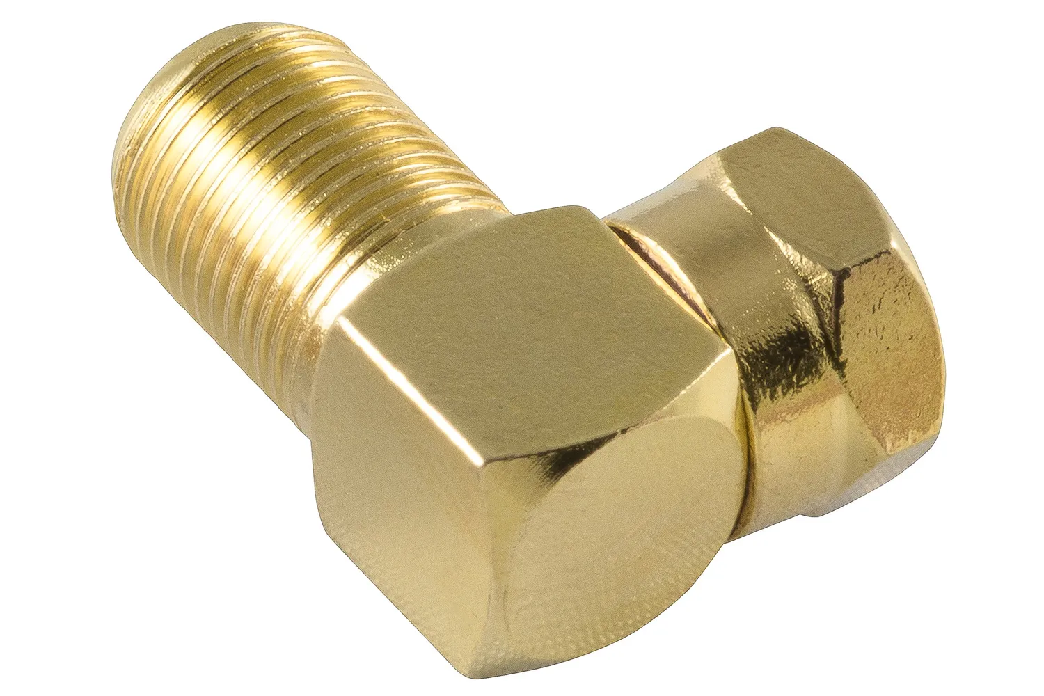 Poppstar SAT-Winkel-Adapter 90° F-Kupplung 8x vergoldet
