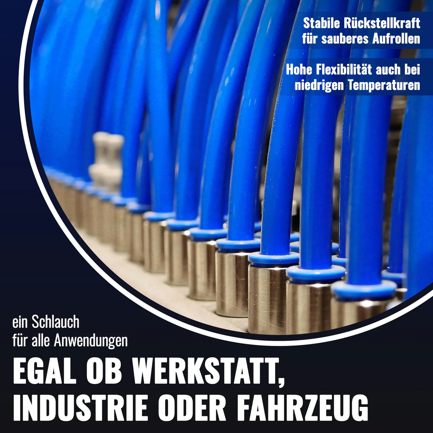 Poppstar PU Druckluftschlauch 4/6mm 5m blau 6bar