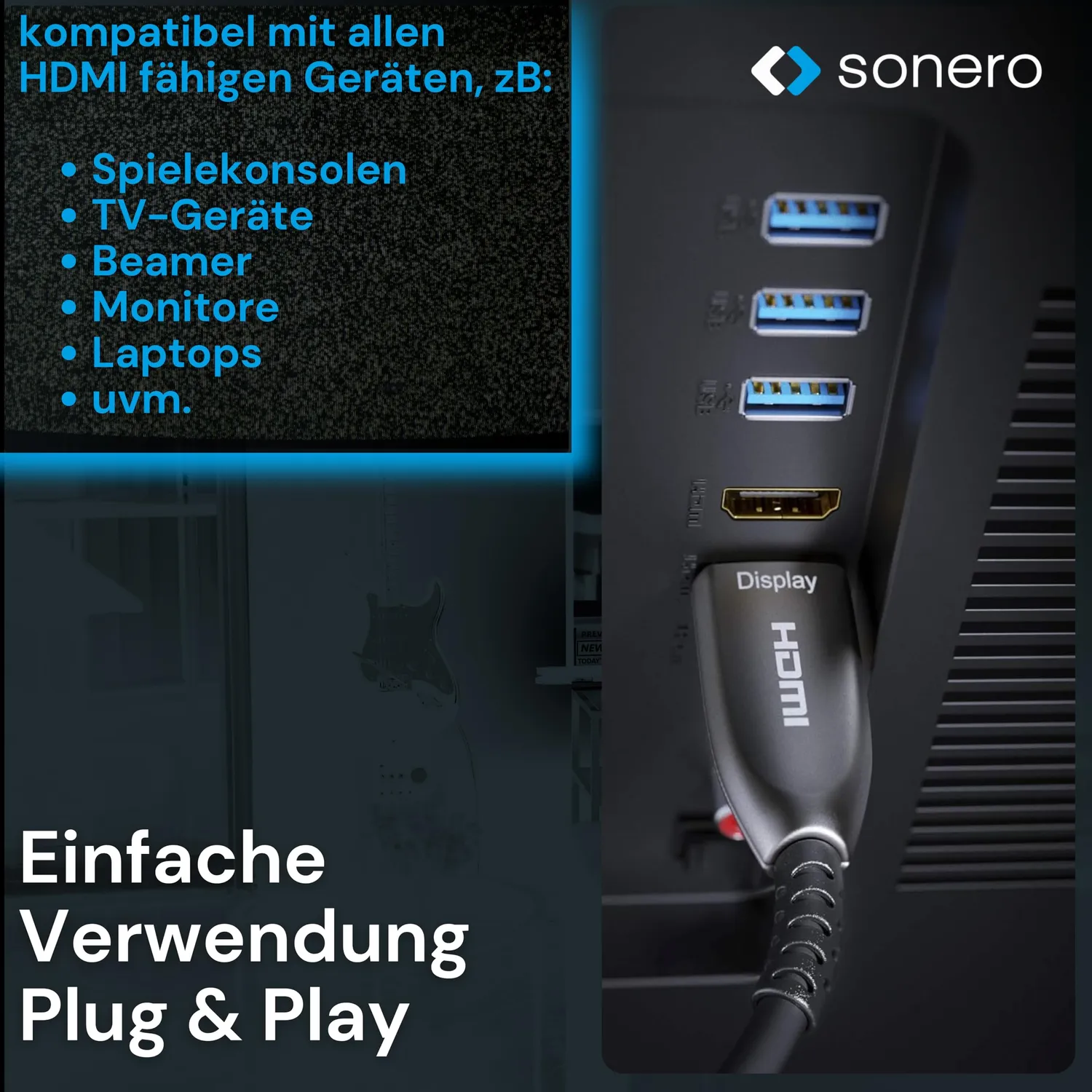 Sonero X-AOC250-100 HDMI Kabel 10m 8K Glasfaser