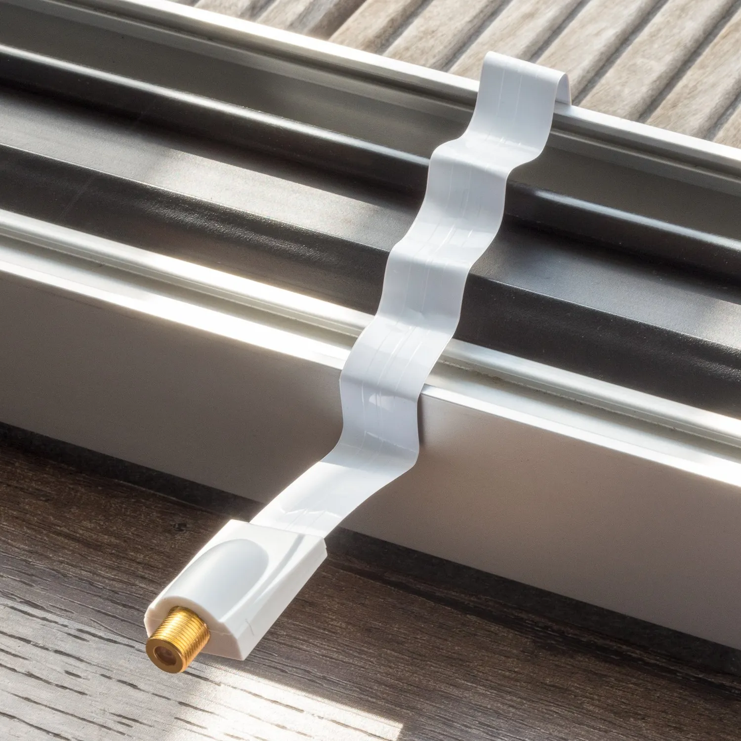 Poppstar SAT Fensterdurchführung 28cm weiß flach F-Buchse